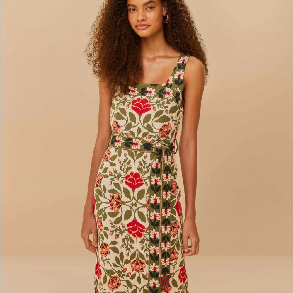 FARM Rio Floral Maxi Dress in Red and Green - Picture 2 of 7
